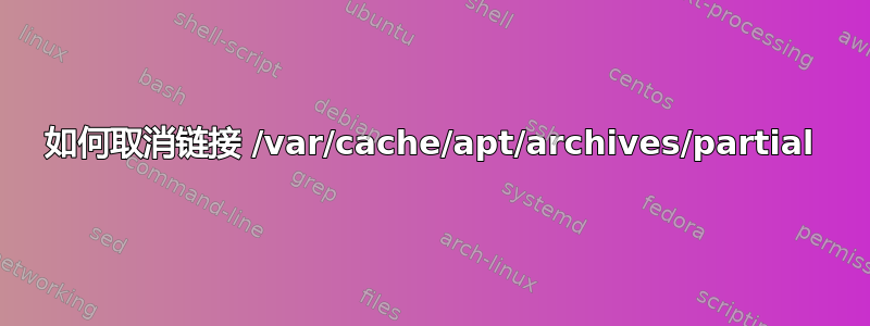 如何取消链接 /var/cache/apt/archives/partial