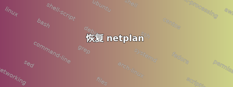 恢复 netplan