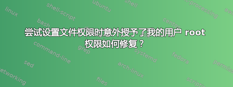 尝试设置文件权限时意外授予了我的用户 root 权限如何修复？