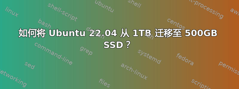 如何将 Ubuntu 22.04 从 1TB 迁移至 500GB SSD？