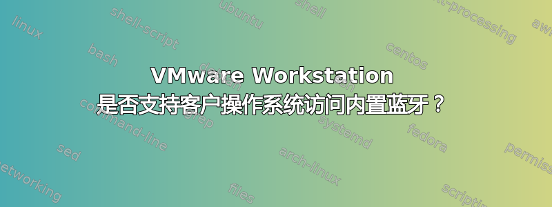 VMware Workstation 是否支持客户操作系统访问内置蓝牙？