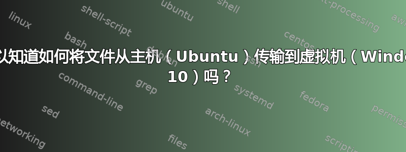 我可以知道如何将文件从主机（Ubuntu）传输到虚拟机（Windows 10）吗？