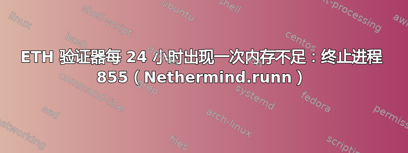 ETH 验证器每 24 小时出现一次内存不足：终止进程 855（Nethermind.runn）