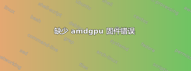 缺少 amdgpu 固件错误