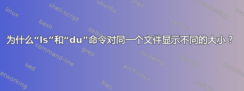 为什么“ls”和“du”命令对同一个文件显示不同的大小？