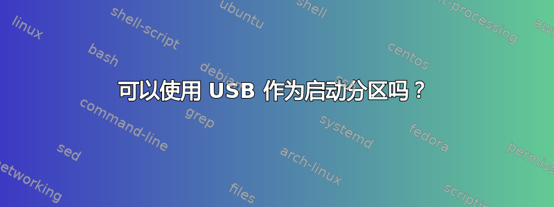 可以使用 USB 作为启动分区吗？