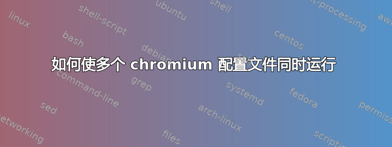 如何使多个 chromium 配置文件同时运行