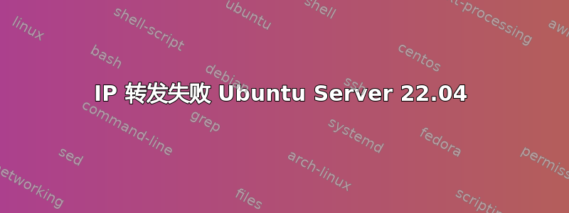 IP 转发失败 Ubuntu Server 22.04