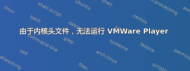 由于内核头文件，无法运行 VMWare Player