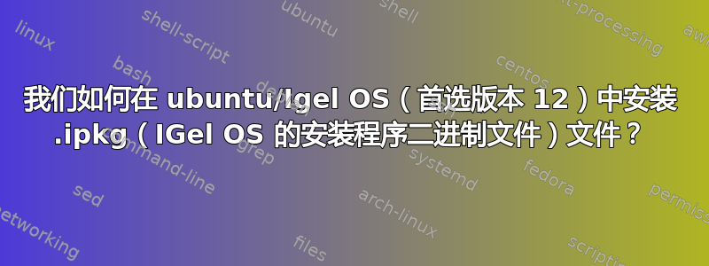 我们如何在 ubuntu/Igel OS（首选版本 12）中安装 .ipkg（IGel OS 的安装程序二进制文件）文件？