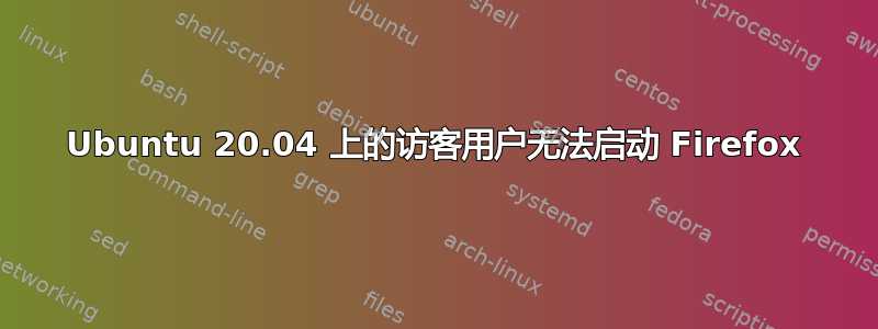 Ubuntu 20.04 上的访客用户无法启动 Firefox