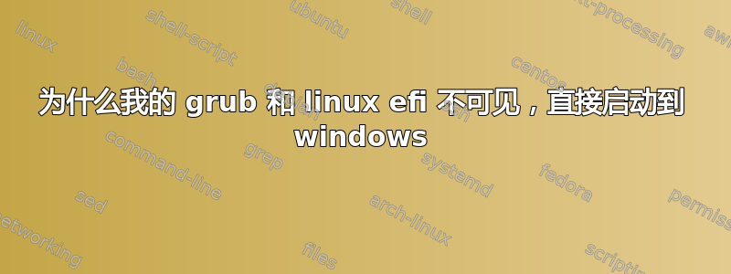 为什么我的 grub 和 linux efi 不可见，直接启动到 windows