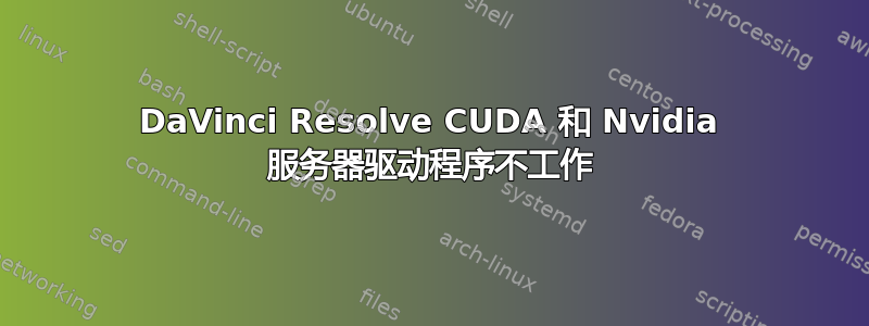 DaVinci Resolve CUDA 和 Nvidia 服务器驱动程序不工作