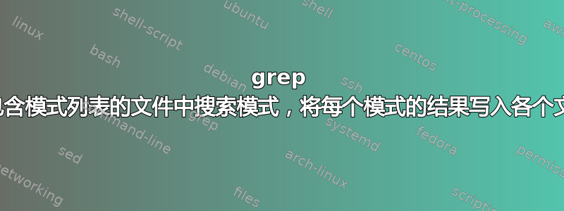 grep 从包含模式列表的文件中搜索模式，将每个模式的结果写入各个文件