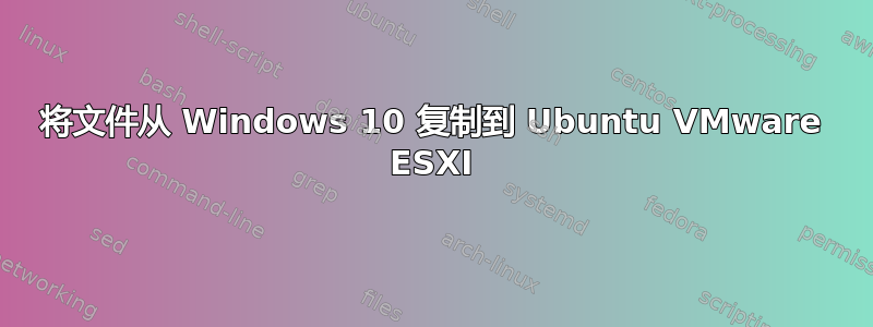 将文件从 Windows 10 复制到 Ubuntu VMware ESXI