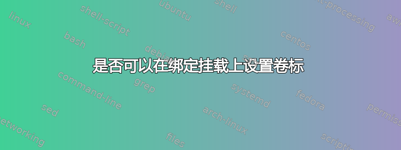 是否可以在绑定挂载上设置卷标