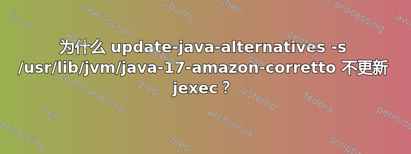 为什么 update-java-alternatives -s /usr/lib/jvm/java-17-amazon-corretto 不更新 jexec？