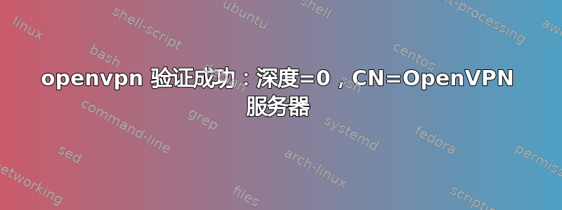 openvpn 验证成功：深度=0，CN=OpenVPN 服务器