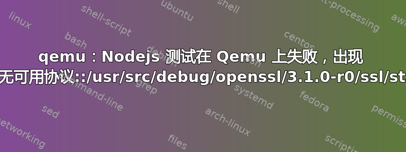 qemu：Nodejs 测试在 Qemu 上失败，出现 tls_setup_handshake：无可用协议::/usr/src/debug/openssl/3.1.0-r0/ssl/statem/statem_lib.c:104