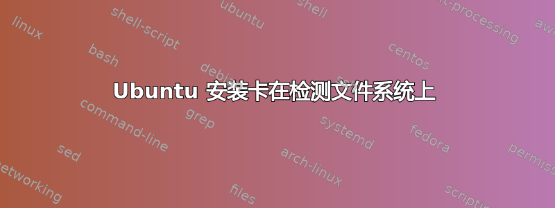 Ubuntu 安装卡在检测文件系统上