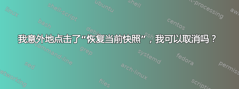 我意外地点击了“恢复当前快照”，我可以取消吗？