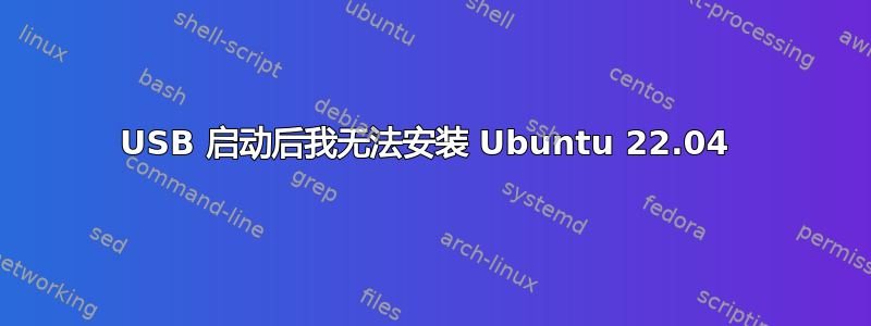 USB 启动后我无法安装 Ubuntu 22.04 