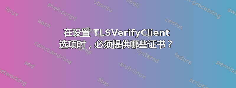 在设置 TLSVerifyClient 选项时，必须提供哪些证书？