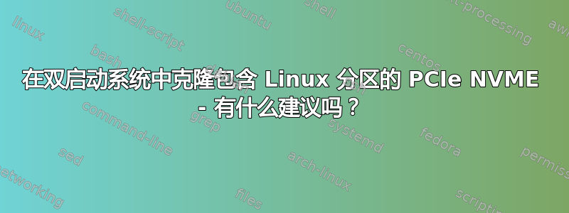 在双启动系统中克隆包含 Linux 分区的 PCIe NVME - 有什么建议吗？