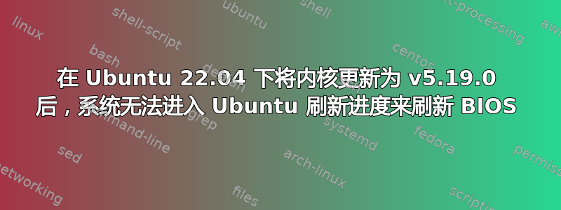 在 Ubuntu 22.04 下将内核更新为 v5.19.0 后，系统无法进入 Ubuntu 刷新进度来刷新 BIOS