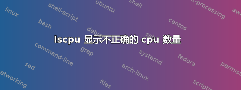 lscpu 显示不正确的 cpu 数量 