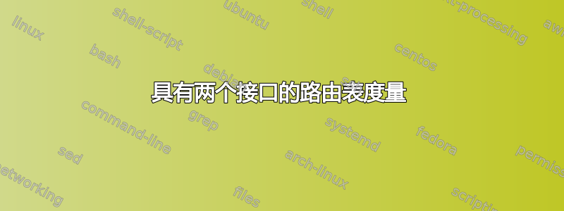 具有两个接口的路由表度量