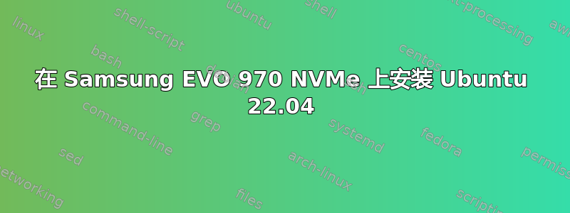 在 Samsung EVO 970 NVMe 上安装 Ubuntu 22.04