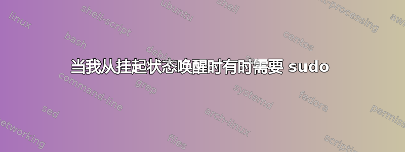 当我从挂起状态唤醒时有时需要 sudo