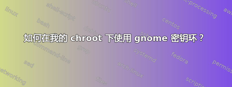 如何在我的 chroot 下使用 gnome 密钥环？