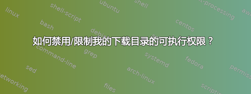 如何禁用/限制我的下载目录的可执行权限？