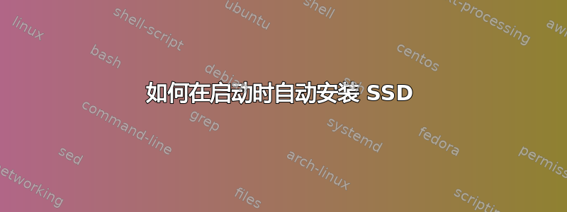 如何在启动时自动安装 SSD