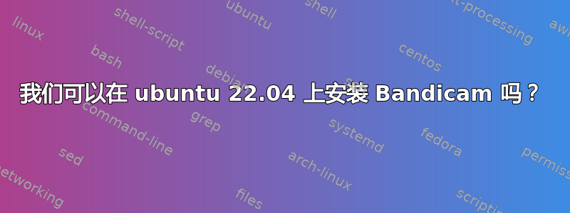 我们可以在 ubuntu 22.04 上安装 Bandicam 吗？