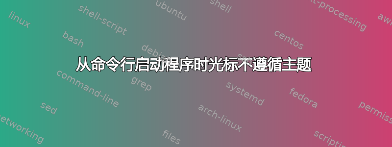 从命令行启动程序时光标不遵循主题