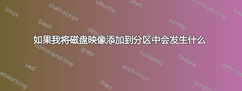 如果我将磁盘映像添加到分区中会发生什么