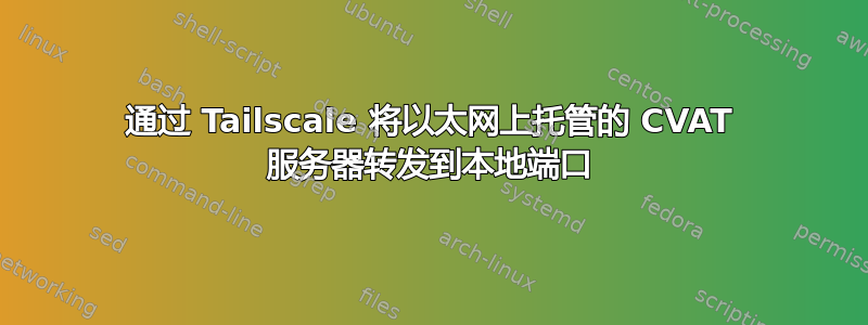 通过 Tailscale 将以太网上托管的 CVAT 服务器转发到本地端口