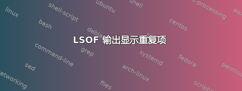 LSOF 输出显示重复项