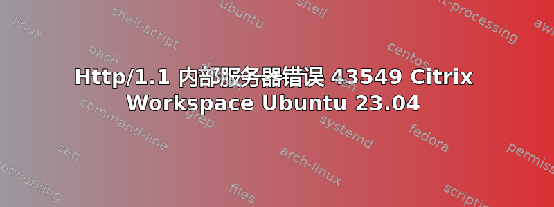 Http/1.1 内部服务器错误 43549 Citrix Workspace Ubuntu 23.04