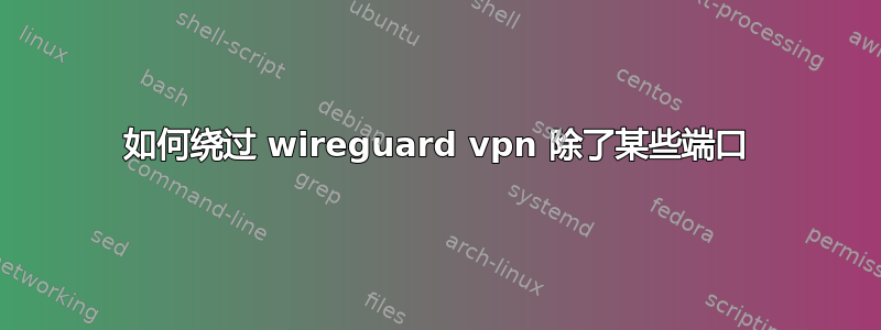 如何绕过 wireguard vpn 除了某些端口