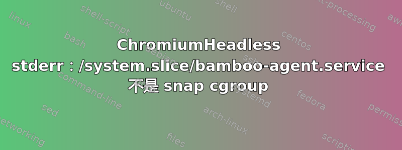 ChromiumHeadless stderr：/system.slice/bamboo-agent.service 不是 snap cgroup