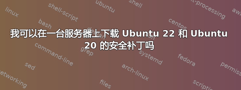 我可以在一台服务器上下载 Ubuntu 22 和 Ubuntu 20 的安全补丁吗