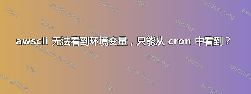 awscli 无法看到环境变量，只能从 cron 中看到？