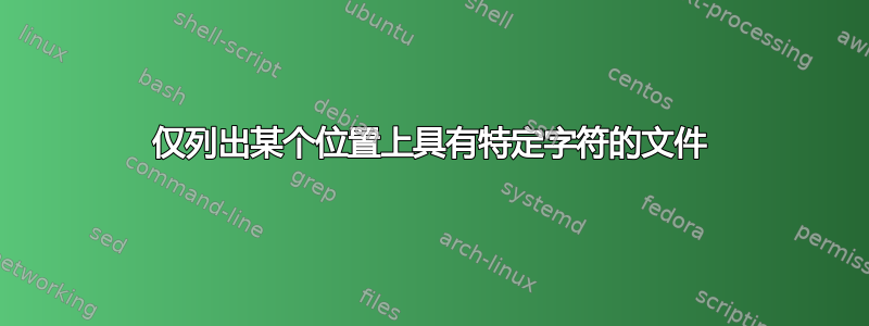 仅列出某个位置上具有特定字符的文件