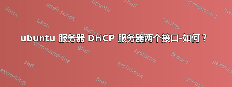 ubuntu 服务器 DHCP 服务器两个接口-如何？