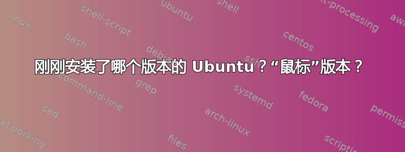 刚刚安装了哪个版本的 Ubuntu？“鼠标”版本？