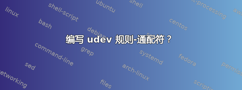 编写 udev 规则-通配符？